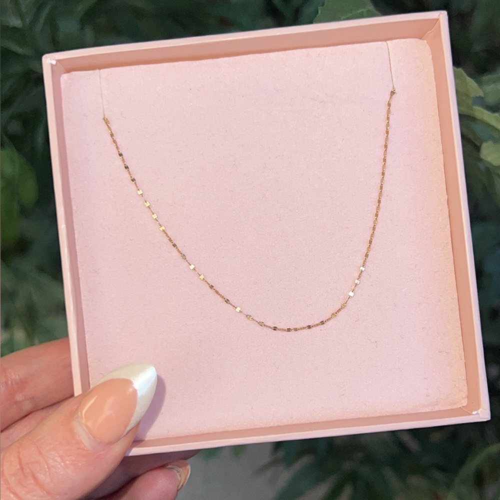 Solid Gold Dainty Chain Link Necklace